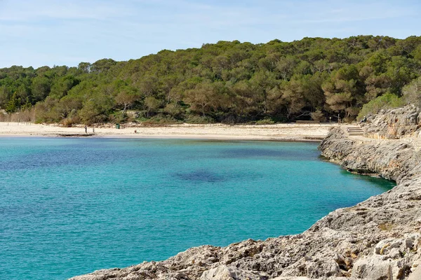 Playa Amarador Strand Strand Kék Türkiz Vízzel Mallorca Spanyolország — Stock Fotó