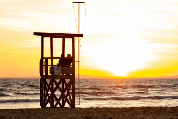 Romantischer Sonnenuntergang Der Playa Palma Mallorca Spanien — Stockfoto