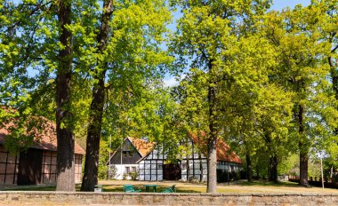 Eski çiftlik evi, iklim topluluğu Saerbeck 'in evi Kuzey Ren-Vestfalya, Almanya