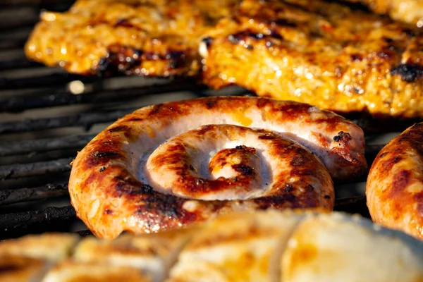 Grilled Sausage Grilled Meat Charcoal Grill — Stock Photo, Image