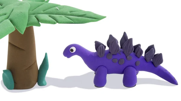 Clay model dinosaura výtvarná výchova — Stock fotografie