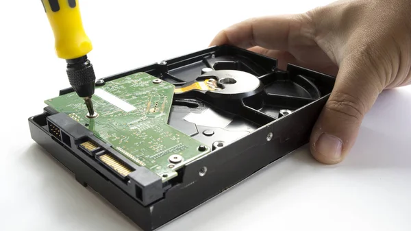 File hard disk HDD salvare registrare mano parte del concetto — Foto Stock