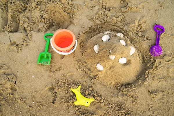 Castles Sand Play Vacation Hobby Enjoy Fun — Stock Photo, Image