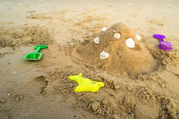 Castles Sand Play Vacation Hobby Enjoy Fun — Stock Photo, Image