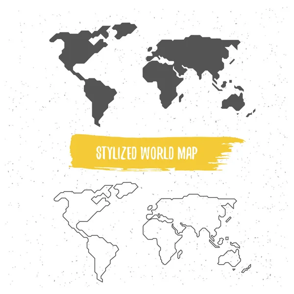 Mapa do mundo estilizado —  Vetores de Stock