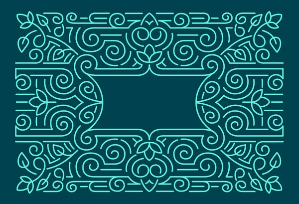 Doğrusal çerçeveler, tasarım şablonu. Tebrik kartı süs tarzı için dekoratif arka plan