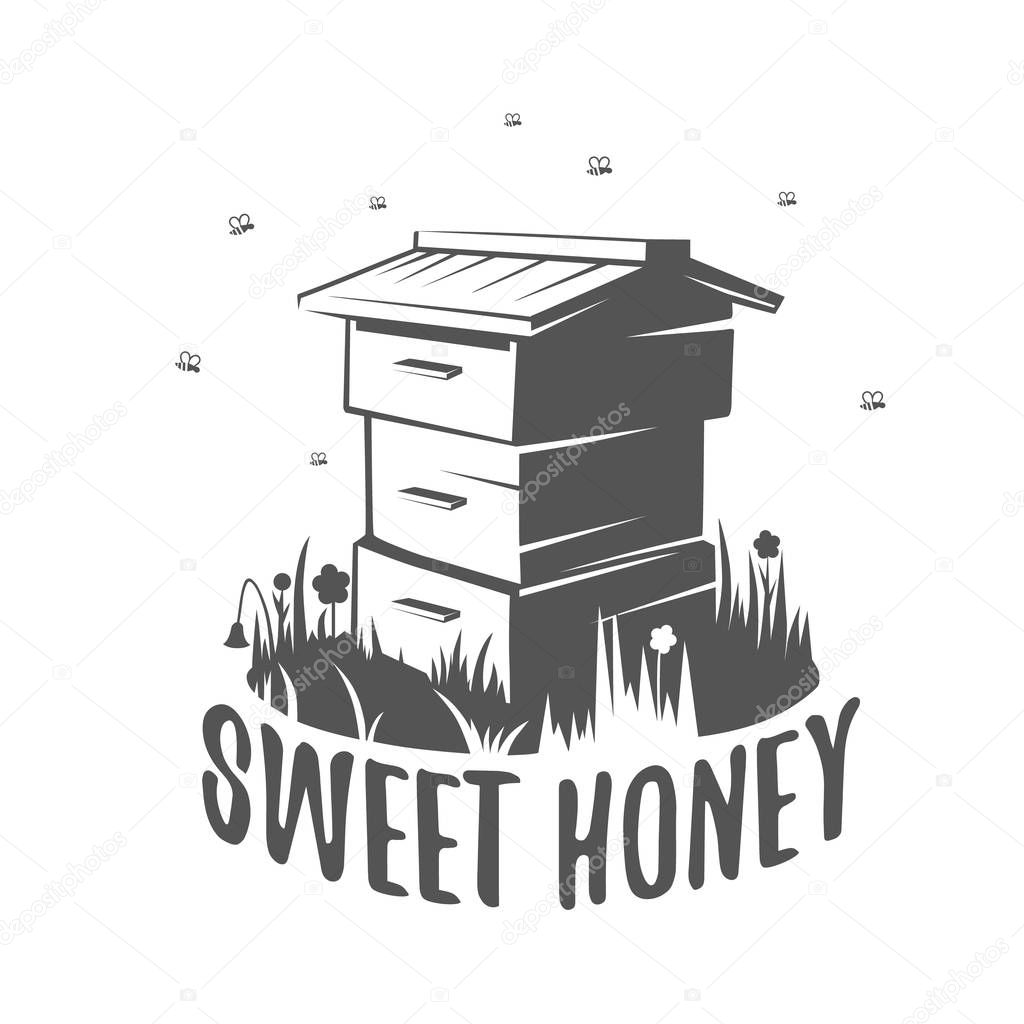 Sweet honey. Vector illustration hive.