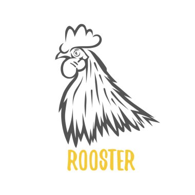 Horoz. Tasarım, logo ve çizimler vektör öğesi.