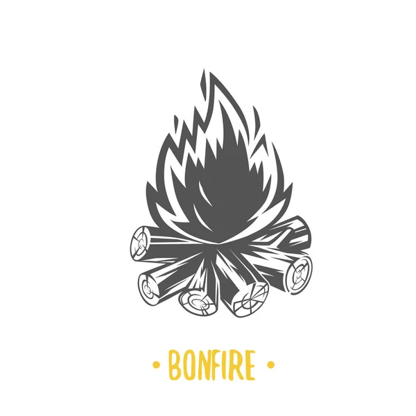 Şenlik ateşi Illustration. Kamp.