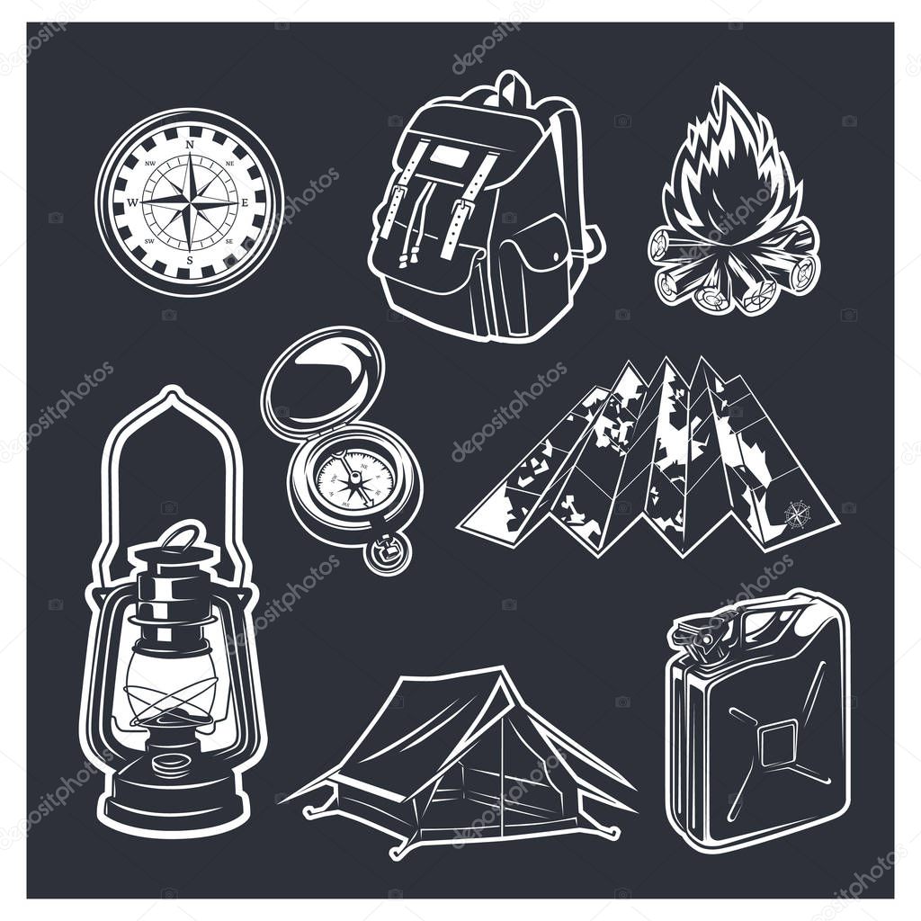 Black and white vector objects