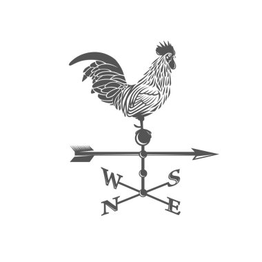 Weather vane. Rooster. clipart