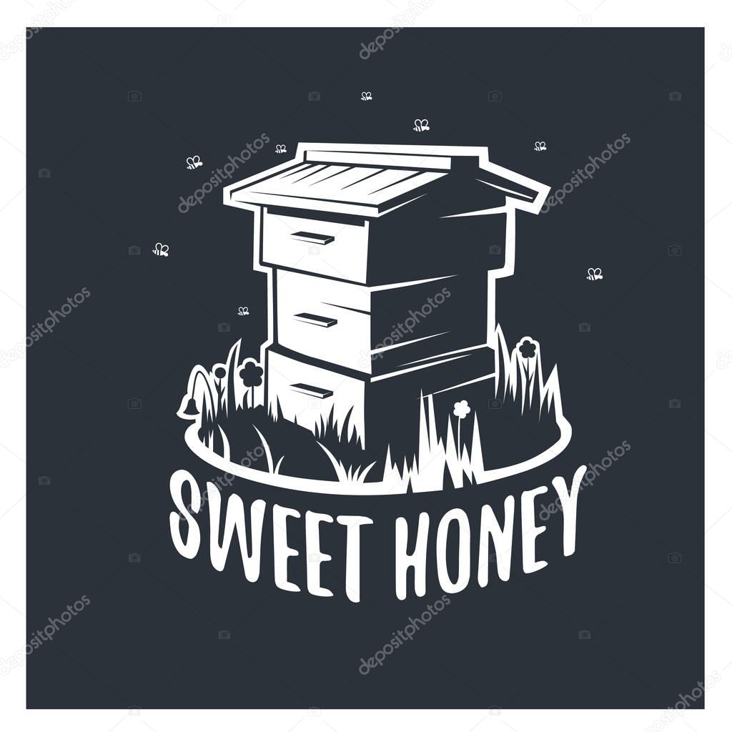 Sweet honey. Vector illustration hive.