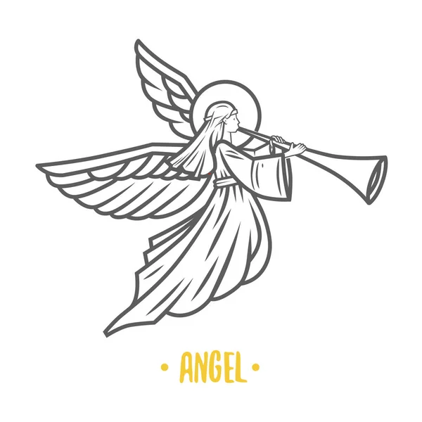天使の神。ベクトル図. — ストックベクタ