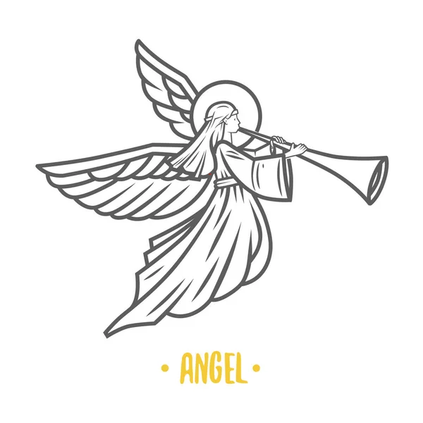 Ángel Dios. Ilustración vectorial . — Archivo Imágenes Vectoriales