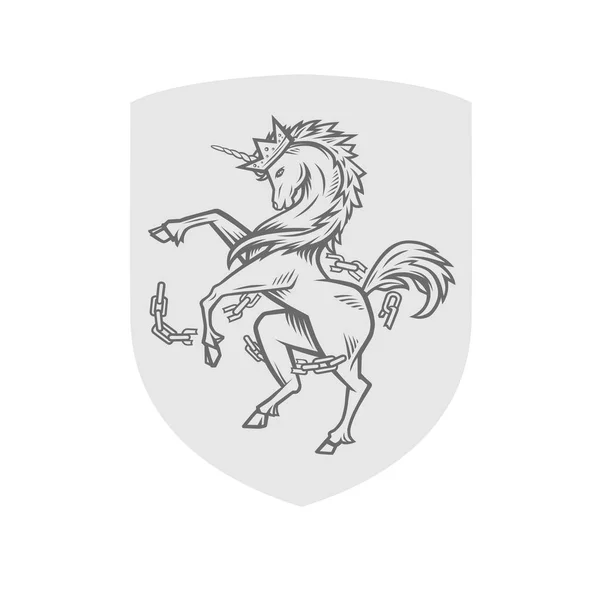 Imagen vectorial del unicornio heráldico . — Vector de stock