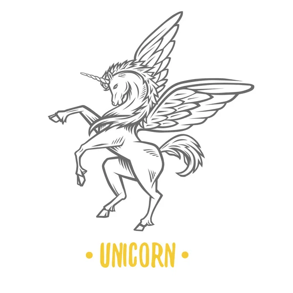 Imagen vectorial del unicornio heráldico . — Archivo Imágenes Vectoriales