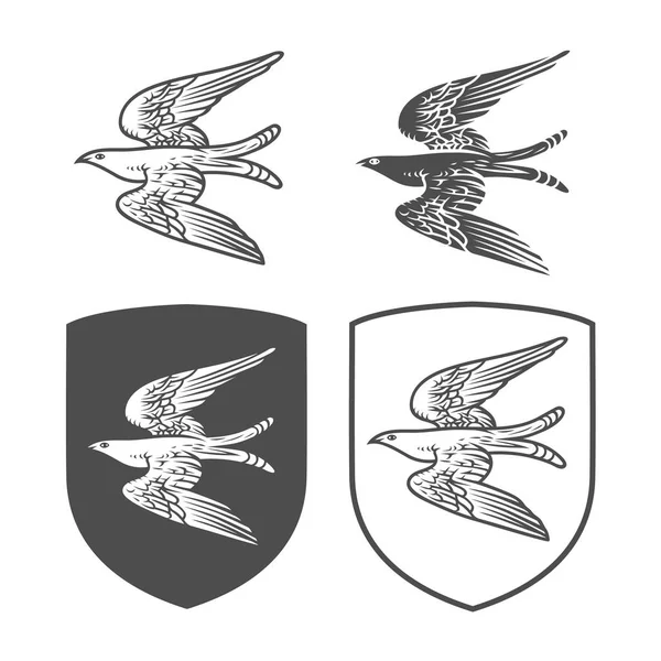 Vektor Wappenschilder mit Vogel. — Stockvektor