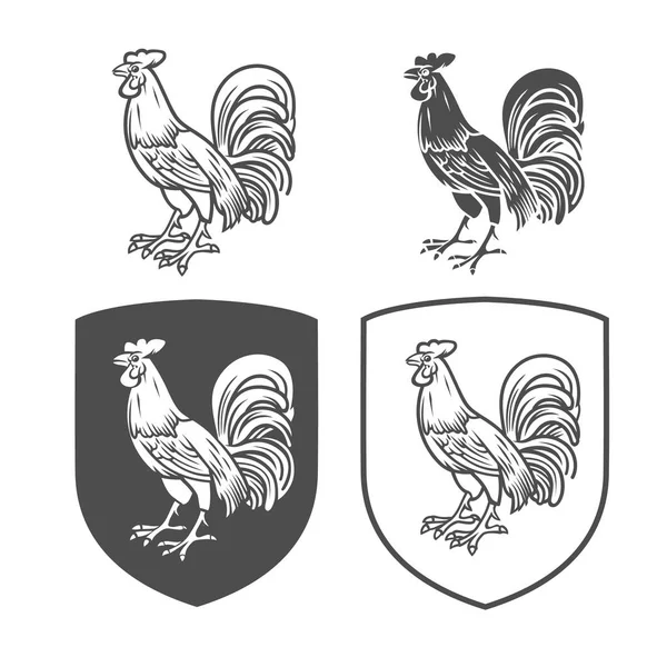 Vector heraldische schilden met pik. — Stockvector