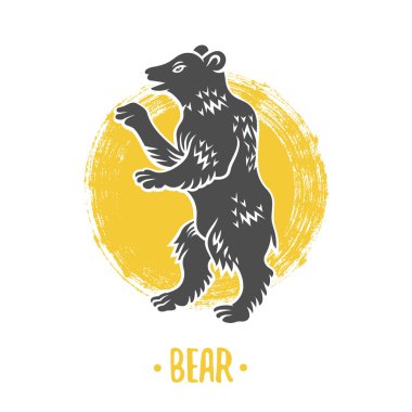 Vektör hanedan shields ile beyaz bir arka plan üzerinde ayı. Silah, Hanedanlık armaları, amblem, simge tasarım öğeleri kat.