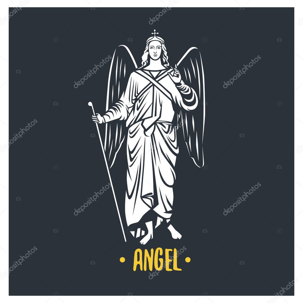 Angel god, illustration. 