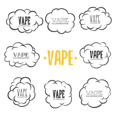 Beyaz arka plan üzerinde Vape vektör çizimler.