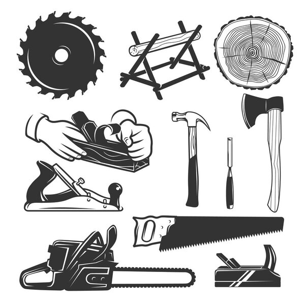 Carpentry tools. Logo templates.