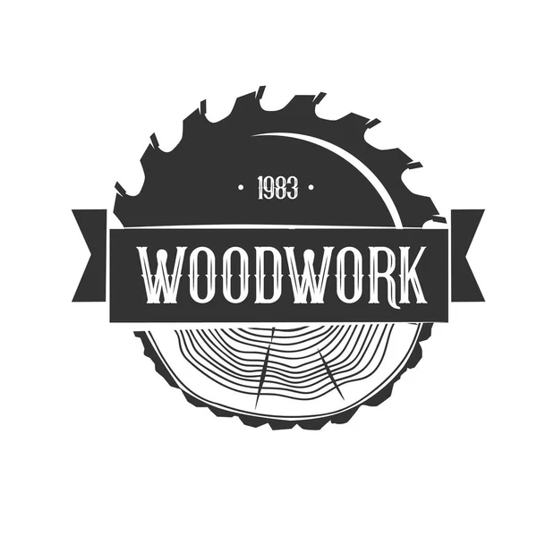 木工。ロゴのテンプレート. — ストックベクタ