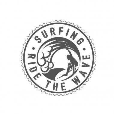 Sörf logosunu görmeniz gerekir. Dalga binmek. Sörf binici. 