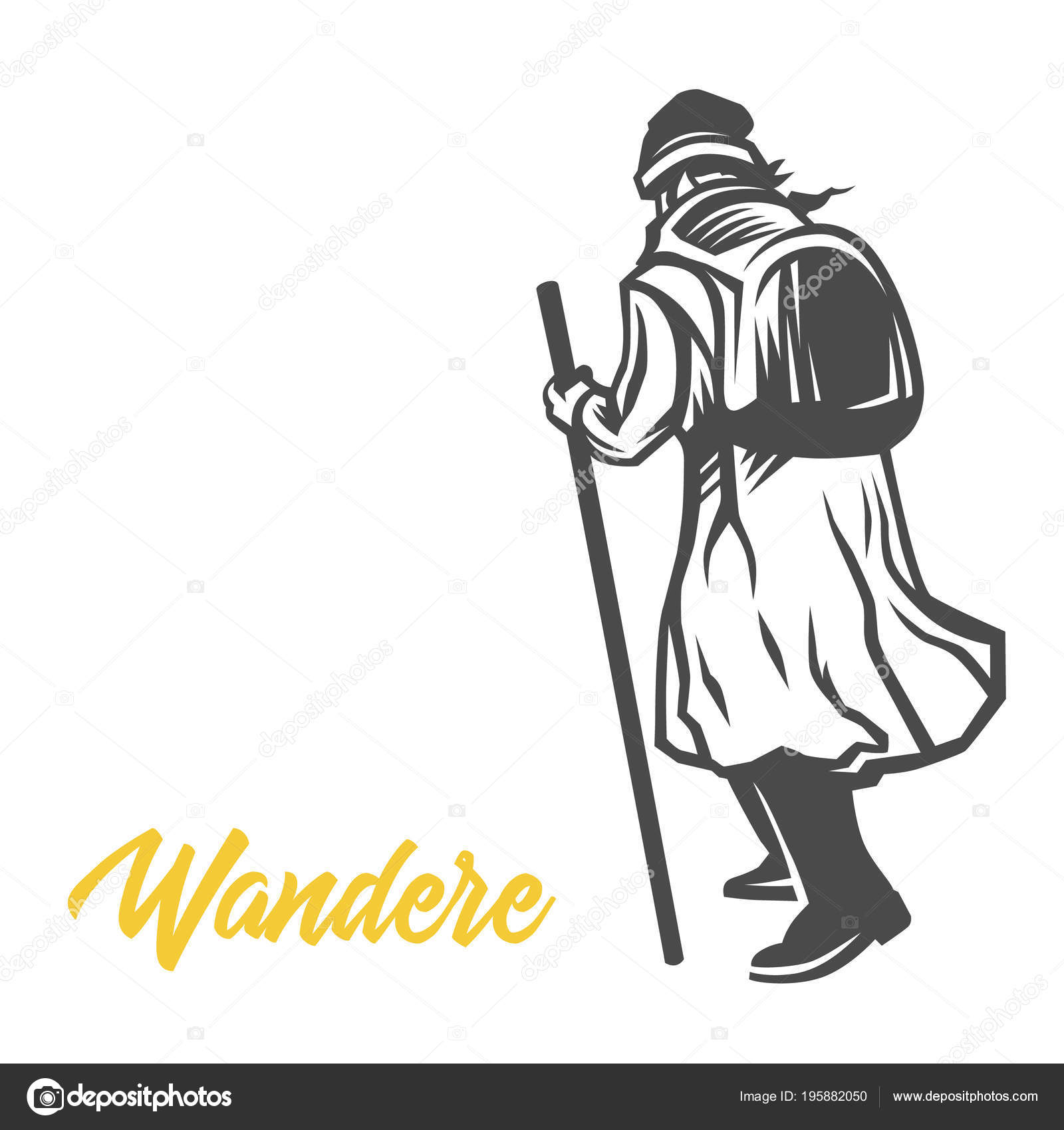 Wandere Wanderer Vector Illustration Stock Vector Image By C Goodgraphic 195882050