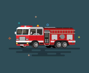 Düz itfaiye vektör çizim.