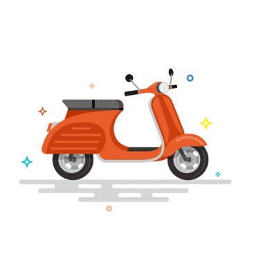 Scooter motosiklet illüstrasyon.
