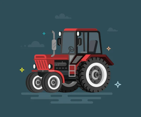 Vektoros illusztráció lapos traktor — Stock Vector