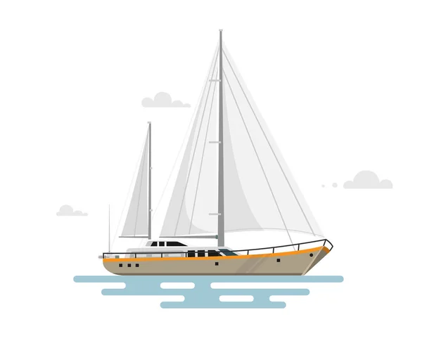 Ilustracja wektorowa płaskie jachtu. — Wektor stockowy
