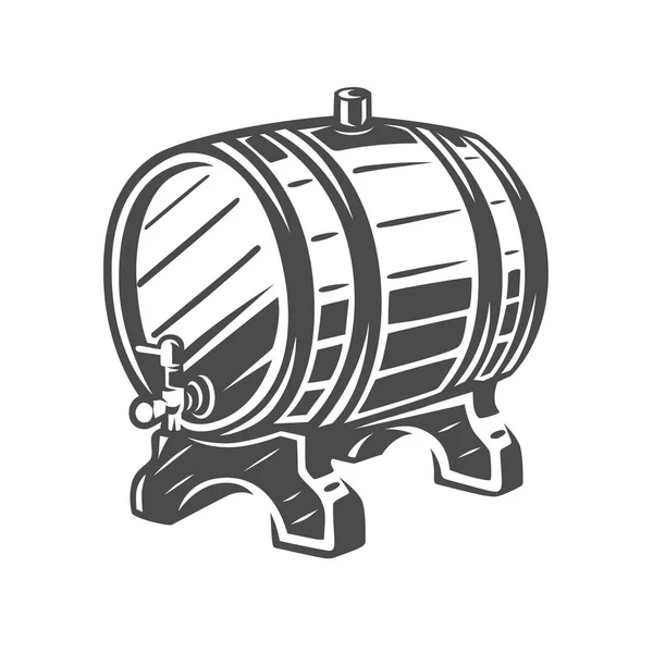 Barrel. Black and white illustration. — Stock Vector