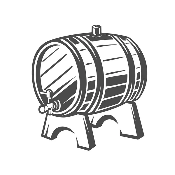 O barril. Ilustração em preto e branco . — Vetor de Stock