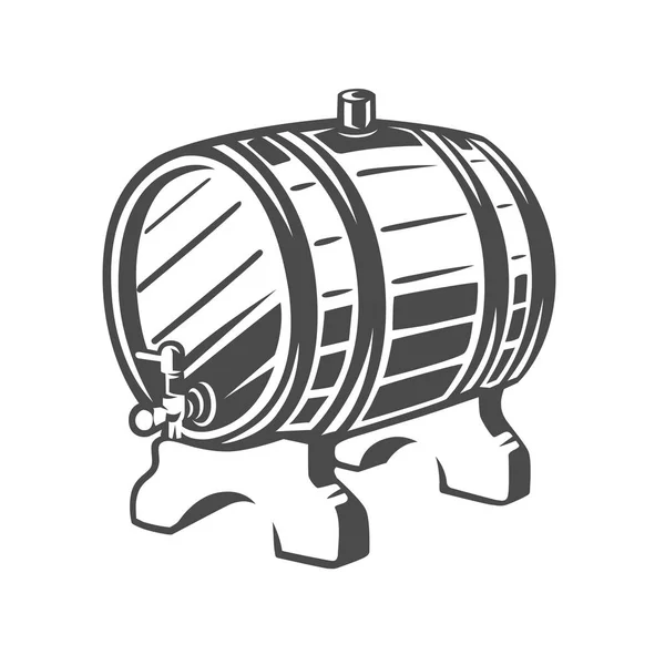 Barrel. Black and white illustration. — Stock Vector