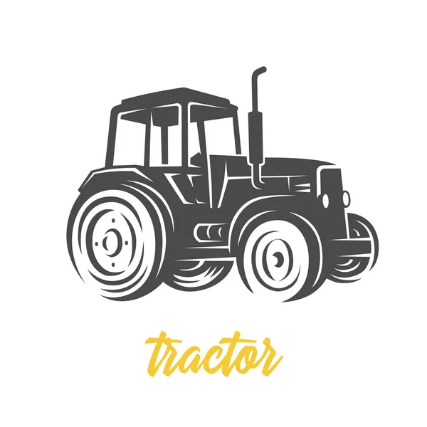 Tractor. Ilustración en blanco y negro . — Vector de stock