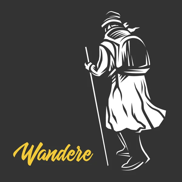 Wandere, Wanderer,  vector illustration. — ストックベクタ