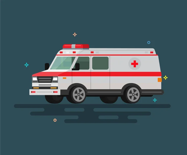 Vektorillustration av platta ambulans. — Stock vektor