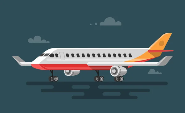 Vectorillustratie van platte vliegtuigen. — Stockvector