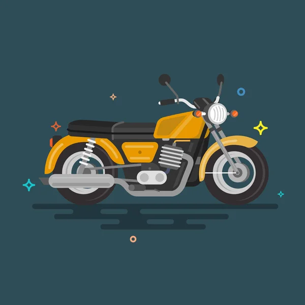 Desenho de moto plana ilustração . —  Vetores de Stock