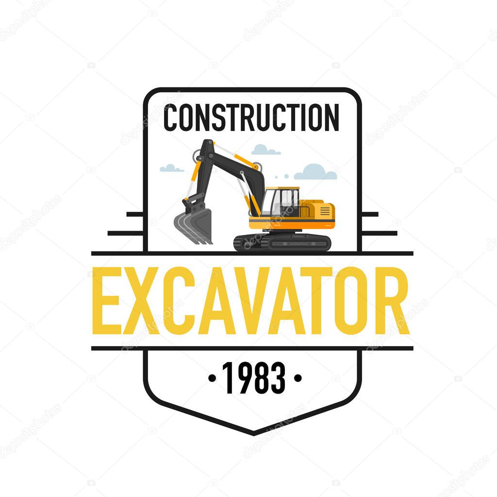 Vector illustration of excavator logos. Colorful illustrations.
