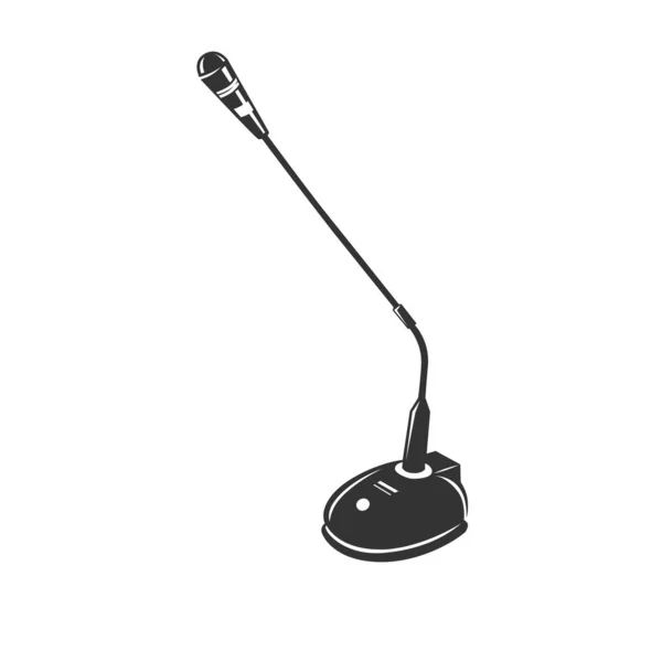Microfone Mesa Ilustração Vetorial Isolada Sobre Fundo Branco — Vetor de Stock
