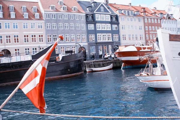 Nyhavn здания с лодками в Копли, Дания . — стоковое фото