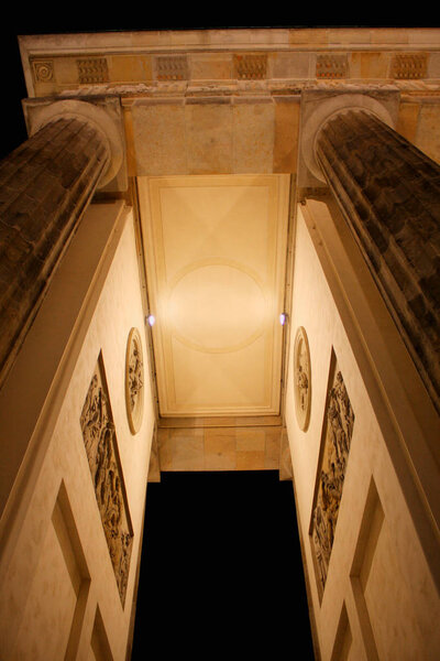 amasing detail on Brandenburg gate at night, Berlin