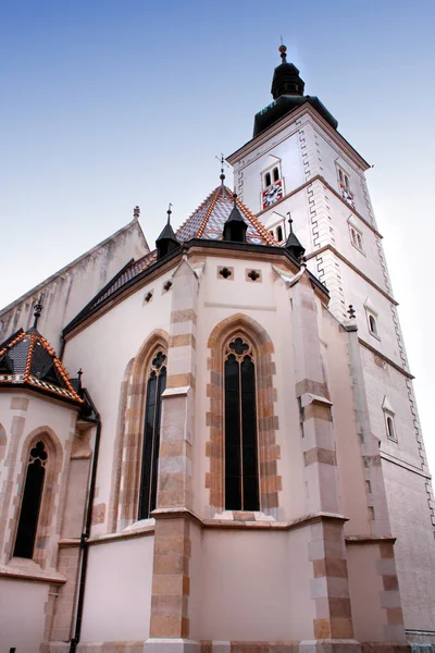 Igreja de São Marcos torre em Zagreb, Croácia — Fotografia de Stock