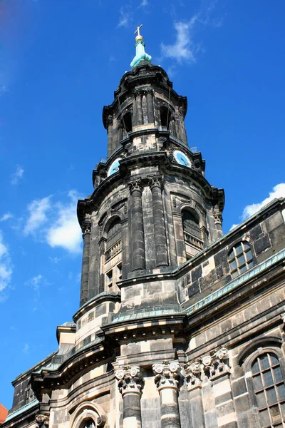 Kreuzkirche 意味着在德国德累斯顿圣十字教堂 — 图库照片