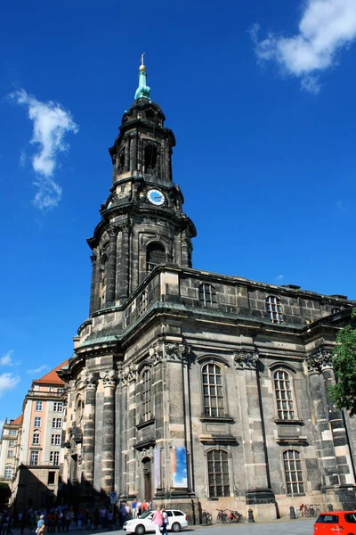 Kreuzkirche significa Igreja da Santa Cruz em Dresden Alemanha — Fotografia de Stock