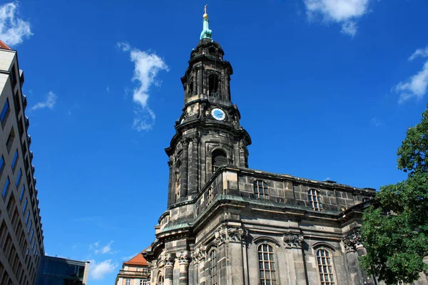 Kreuzkirche - η εκκλησία του Τιμίου Σταυρού στη Δρέσδη Γερμανίας είναι η — Φωτογραφία Αρχείου