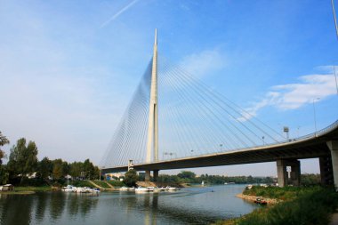 Belgrad, Sırbistan için güzel Ada Köprüsü 
